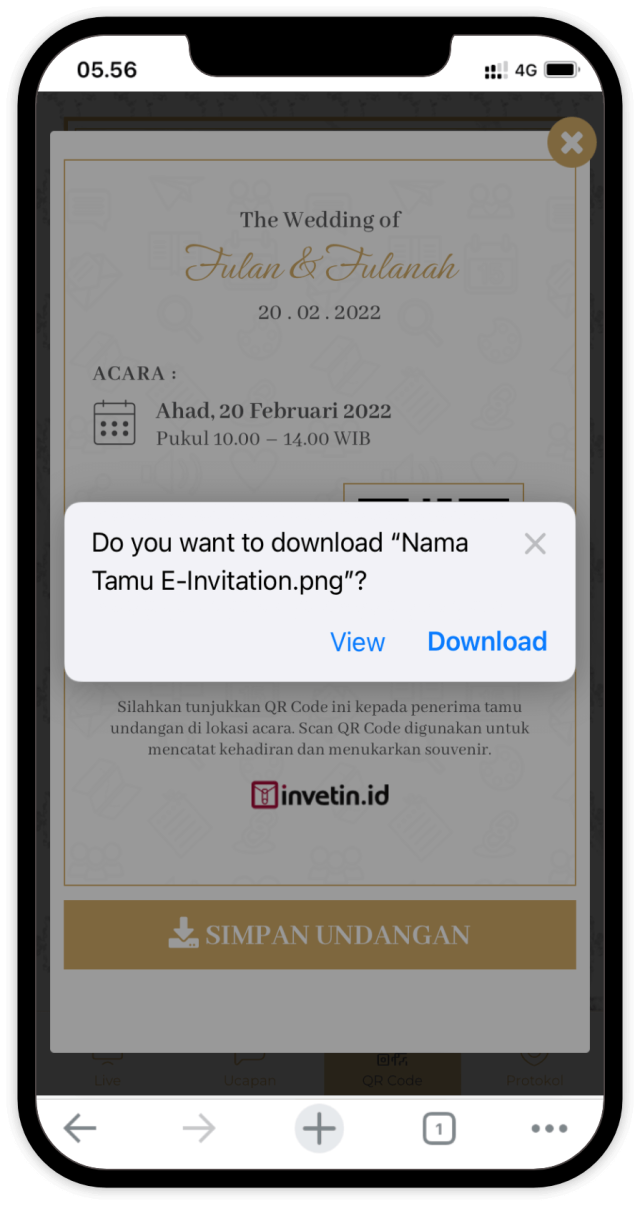 Fitur E-Invitation Download